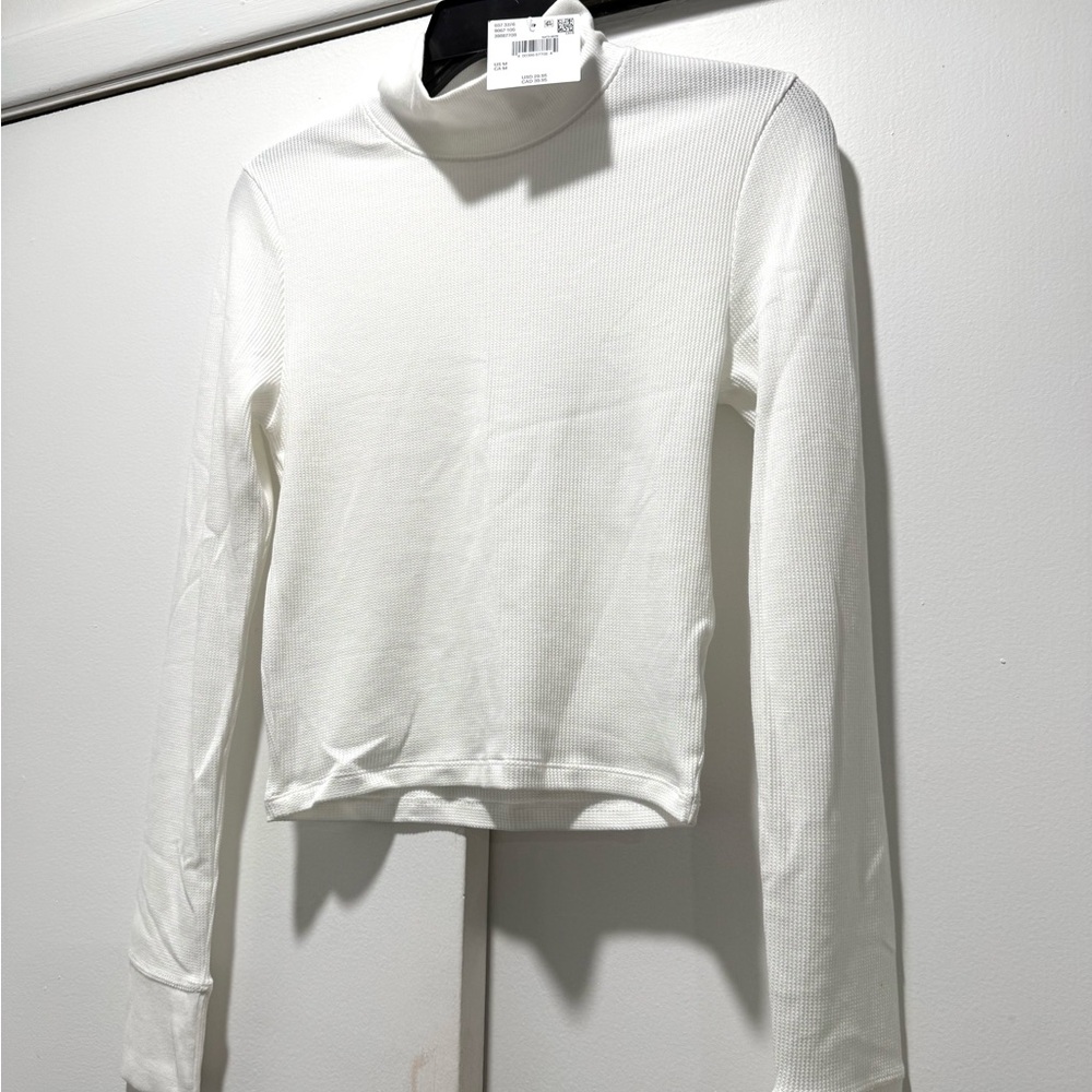 American Eagle White Long Sleeve Top Womens Size M